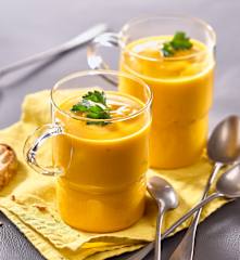 Velouté de potiron au fromage ail et fines herbes
