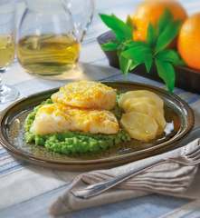 Baccalà agli agrumi e purea di cavolo romano