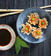 Shao mai di gamberi al vapore