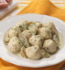 Gnocchi de ricotta, sauce à l'artichaut