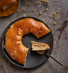 Rosca de queijo e presunto