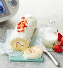 Gâteau roulé à la fraise et au mascarpone