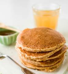 Panquecas integrais com requeijão