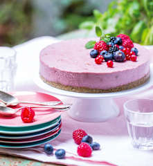 Entremets végétalien aux fruits rouges