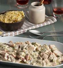 Lomo de Sajonia en salsa de mostaza y alcaparras