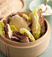 Steamed Bao Buns, Pork Belly and Wasabi Mayo