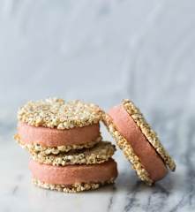 Watermelon and raspberry ice cream sandwiches