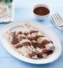 Lubina en salsa de salmorreta