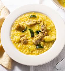 Arroz cremoso de cordero al ajillo