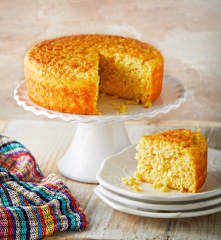 Torta de elote con queso