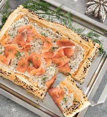 Galette crujiente de salmón y queso