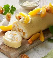 Rollo suizo relleno de melocotón