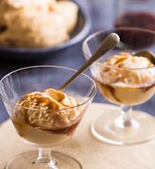 Cinnamon Ice Cream with Port & Orange Sauce