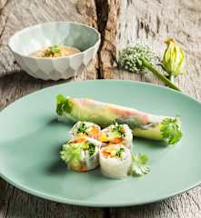 Fruchtige Summer-Rolls mit Erdnussdip