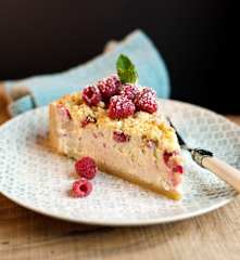 Cheesecake mit Himbeeren vom Grill