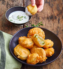 Tempuras de courgette et d'aubergine