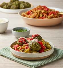 Florentine Meatballs and Linguine