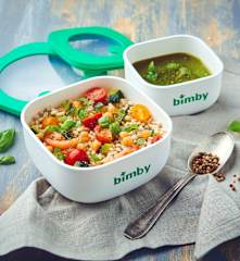 Orzo con pomodorini, ceci e zucchine