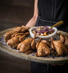 Smoked Indian-spiced quail
