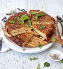 Potato, bacon and cheese tortilla