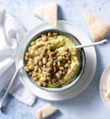 Hummus de calabacín con habitas