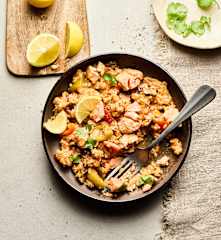 Salmon and Mushroom Rice