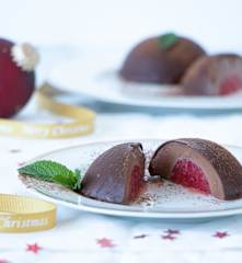 Chocolate and strawberry domes