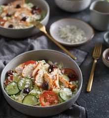 Mediterranean-style Salad with Smoky Chicken