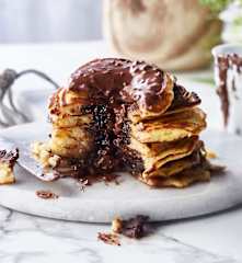 Pancake cœur coulant chocolat