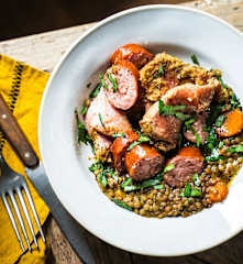 Petit salé aux lentilles, curry et gingembre