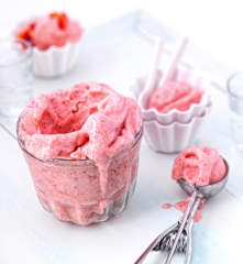 Glace à la fraise sans crème
