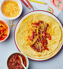 Tacos au bœuf, tomates et cheddar