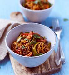 Glasnudel-Hackfleisch-Bowl