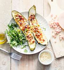 Courgette farcie au jambon