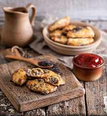 Pieczone pierożki z szynką