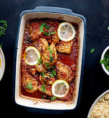 Frango georgiano (Chakhokhbili) com bulgur