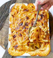Mac & cheese au cheddar  et moutarde
