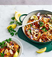 Pipi and squid "paella" (Diabetes, TM6)