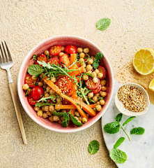 Gebratener Kichererbsensalat