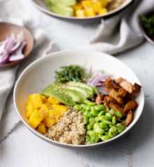 Quinoa and Seitan Poke Bowl
