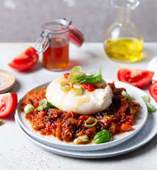 Ragout de berenjena con burrata