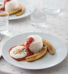 Arroz a la cubana para dos