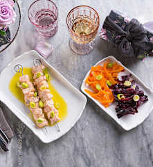 Spiedini di salmone con salsa miele e zenzero (per 2 persone) (senza glutine)