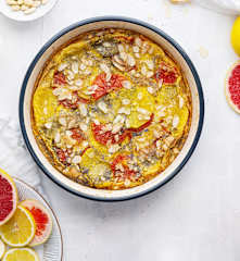 Clafoutis de limão e sementes de papoila