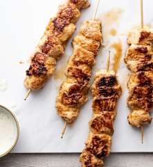 Brochettes de poulet, sauce au kiwi
