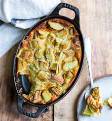 Clafoutis léger à la rhubarbe
