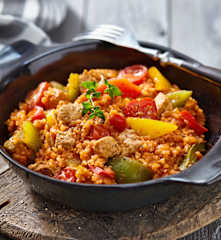 Reis-Schnitzel-Topf mit Paprika