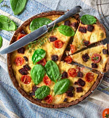 Savoury tofu quiche