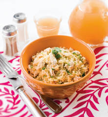 Cuscuz com limão, frango e mel