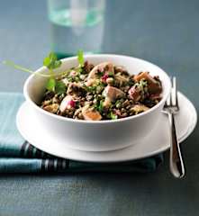 Salade de lentilles et cervelas